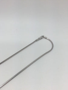 14K Pretty White Gold Square Snake Chain 22 Inches 8 Grams 1.2 Mm