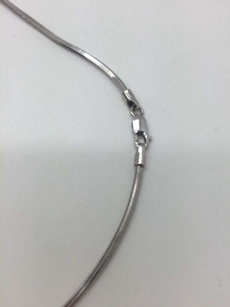 14K Pretty White Gold Square Snake Chain 22 Inches 8 Grams 1.2 Mm