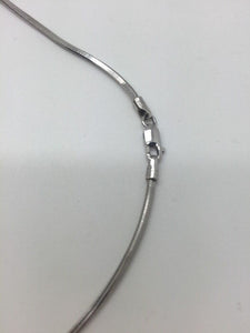 14K Pretty White Gold Square Snake Chain 22 Inches 8 Grams 1.2 Mm