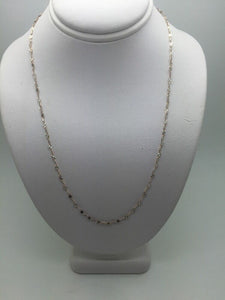 14K Two Tone Diamond Cut 16 Inches Shiny Flat Disc Chain 2.1 Grams