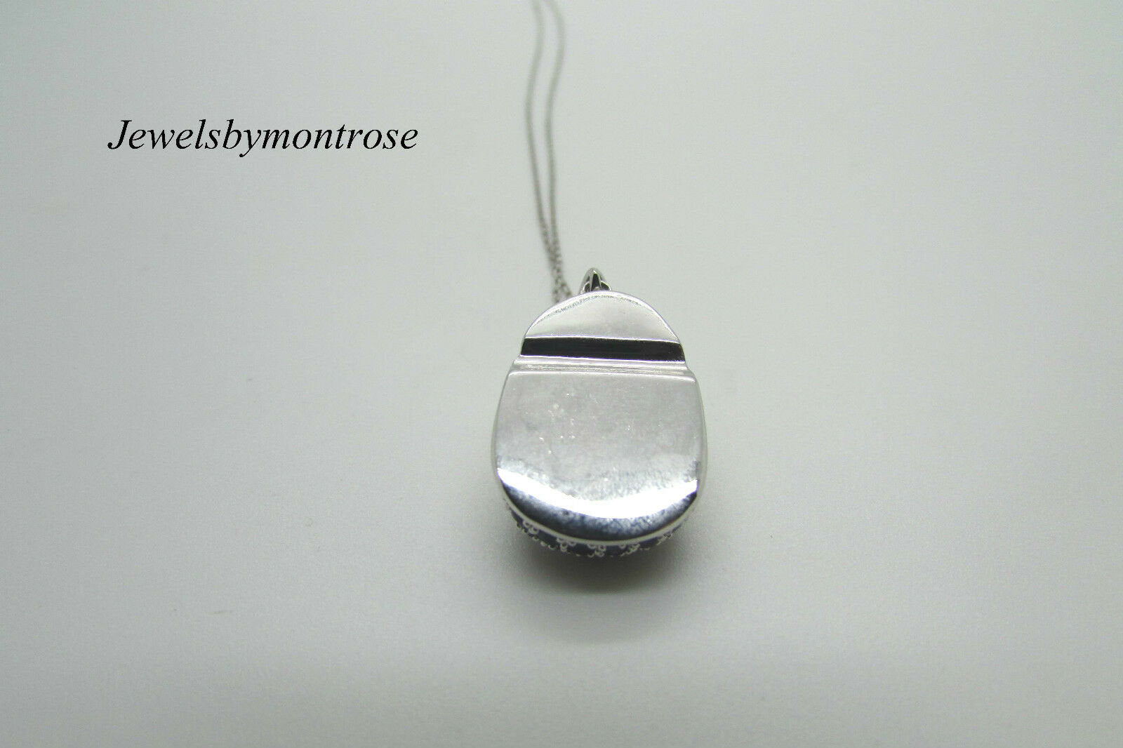 14K White Gold Blue Sapphire And Diamonds Shoe Pendant With 18&quot; Link Chain