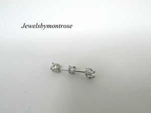 14K White Gold Pretty Three Stone Round Diamond Long Pendant 0.50 Cts 2.5 Grams