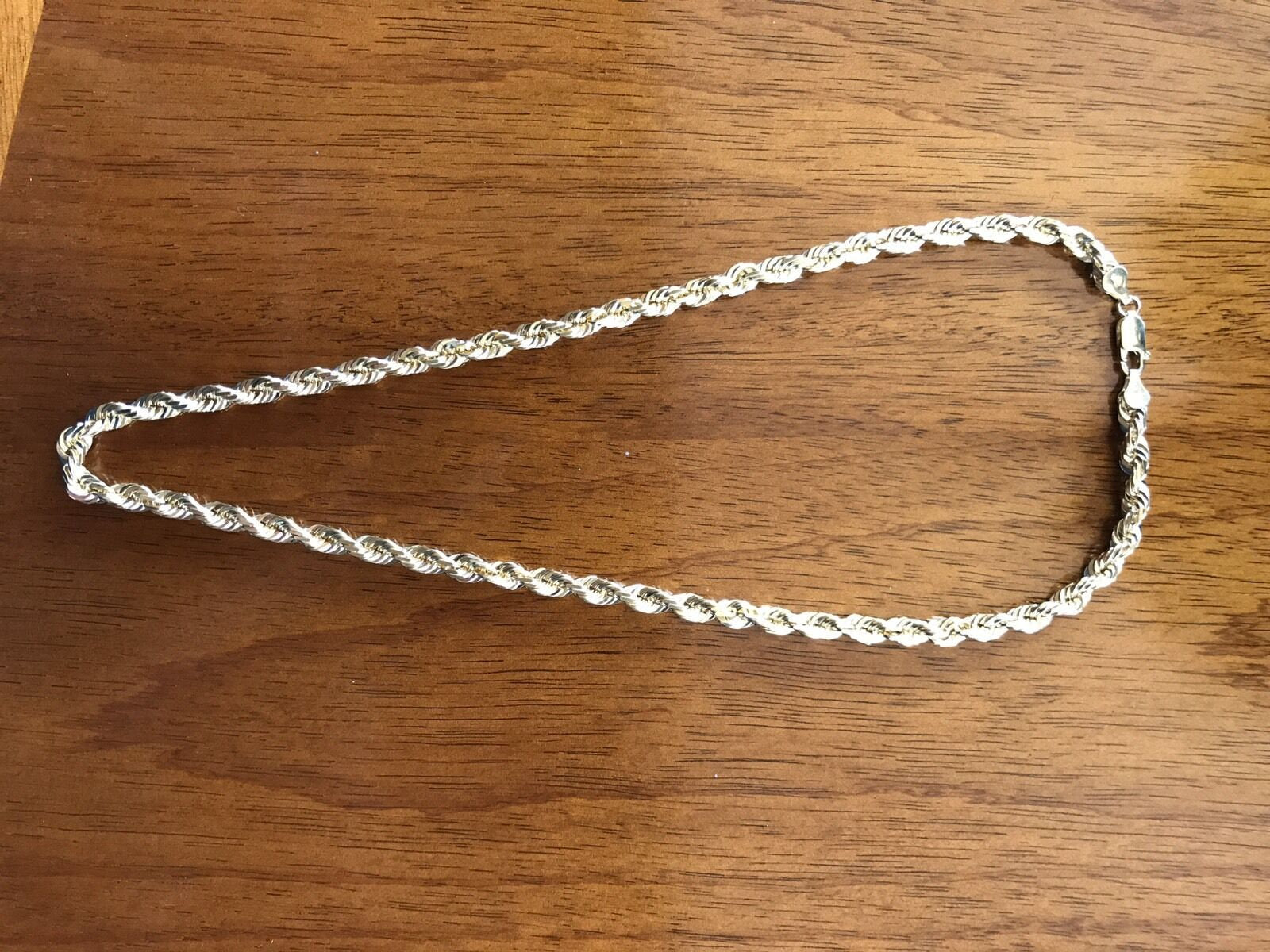 14K Pretty Yellow Gold Solid Rope Chain 22 Inches 51 Grams Made In Italy.