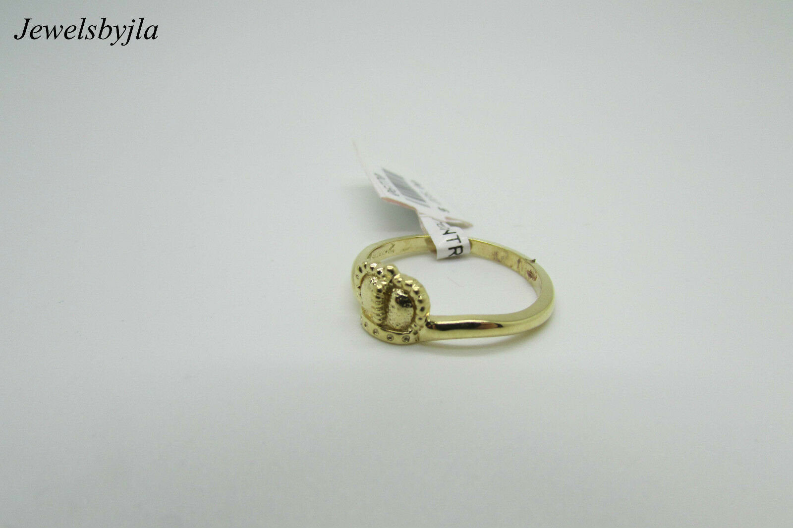 14K Yellow Gold Ladies Pretty Claddagh Ring Size 6.75 Weight 2.5 Grams