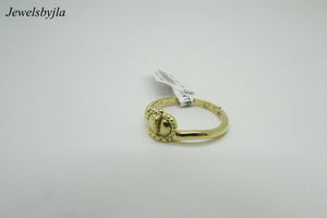 14K Yellow Gold Ladies Pretty Claddagh Ring Size 6.75 Weight 2.5 Grams
