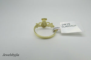 14K Yellow Gold Ladies Pretty Claddagh Ring Size 7.75 Weight 2.9 Grams
