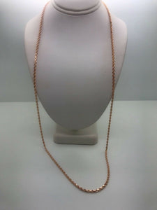 14K Rose Gold Diamond Cut 26 Inches Rope Chain 12.4 Grams