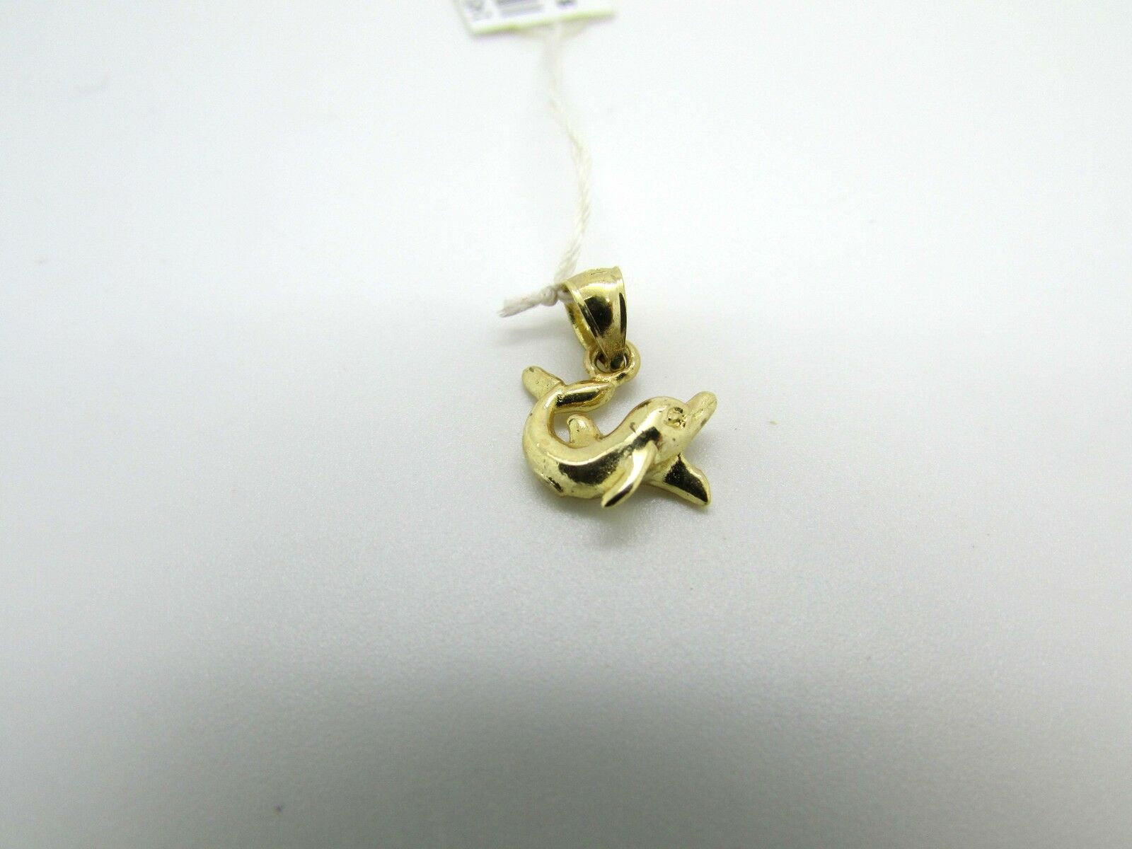 14K Pretty Yellow Gold Swimming Dolphin Charm/Pendant
