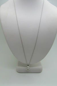 14K Pretty White Gold Square Pendant With 9 Princess Cut Diamonds 0.26 Cts