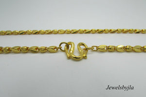 22K Pretty Yellow Gold Nugget Chain With Horseshoe Clasp 19 Inches 15.9 Grams