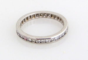 14K White Gold Eternity Band With 0.75 Cts Round Diamonds Size6 2.1 Grams