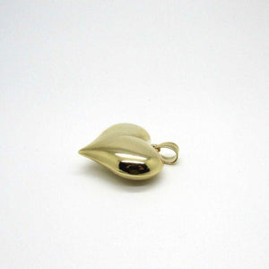 14K Pretty Yellow Gold 3-D Large Puffed Heart Pendant 3.5 Grams