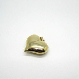 14K Pretty Yellow Gold 3-D Large Puffed Heart Pendant 3.5 Grams