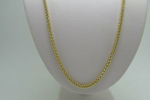 14K Solid Yellow Gold Pretty Popcorn Chain 18 Inches 7.7 Grams 2.6 Mm