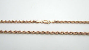 14K Pretty Rose Gold Diamond Cut 26 Inches Rope Chain 19.7 Grams