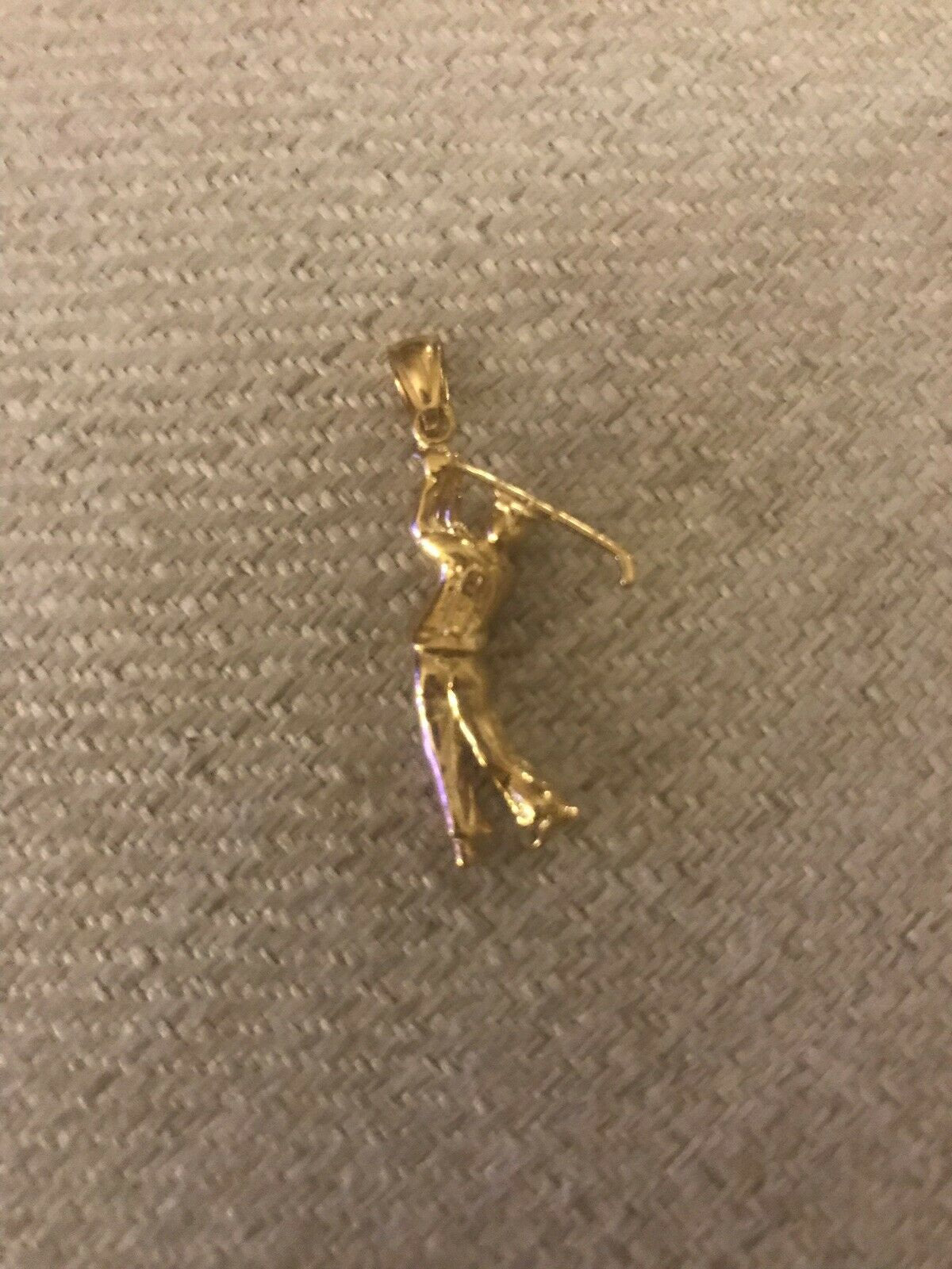 14K Yellow Gold Pretty Golfer Charm/Pendant 4 Grams