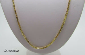 14K Pretty Yellow Gold Diamond Cut 18 Inches Byzantine Chain 22 Grams 2.6 Mm