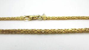 14K Pretty Yellow Gold Diamond Cut 18 Inches Byzantine Chain 22 Grams 2.6 Mm