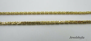 14K Pretty Yellow Gold Diamond Cut 18 Inches Byzantine Chain 22 Grams 2.6 Mm