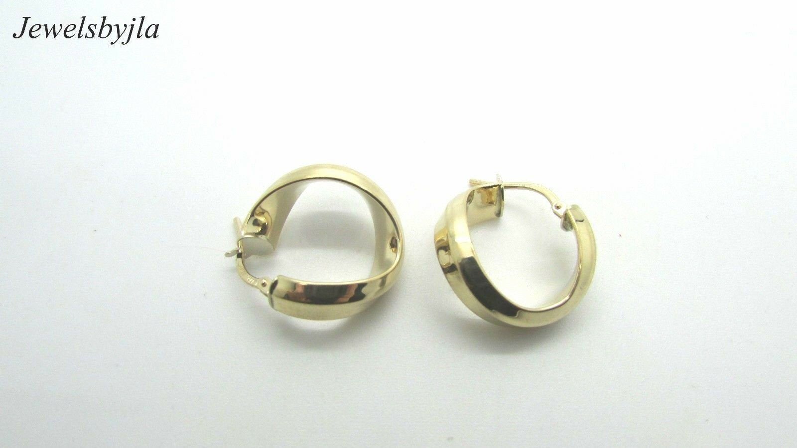 14K Pretty Ladies Yellow Gold Polished Curved Small Hoop Earrings 2.1 Grams