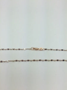 14K Two Tone Diamond Cut 20 Inches Shiny Flat Disc Chain 2.6 Grams