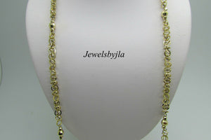 14K Pretty Yellow Gold High Polished Circular Disc Chain 10.6 Grams 38 &quot;1.5 Mm