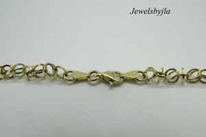 14K Pretty Yellow Gold High Polished Circular Disc Chain 10.6 Grams 38 &quot;1.5 Mm