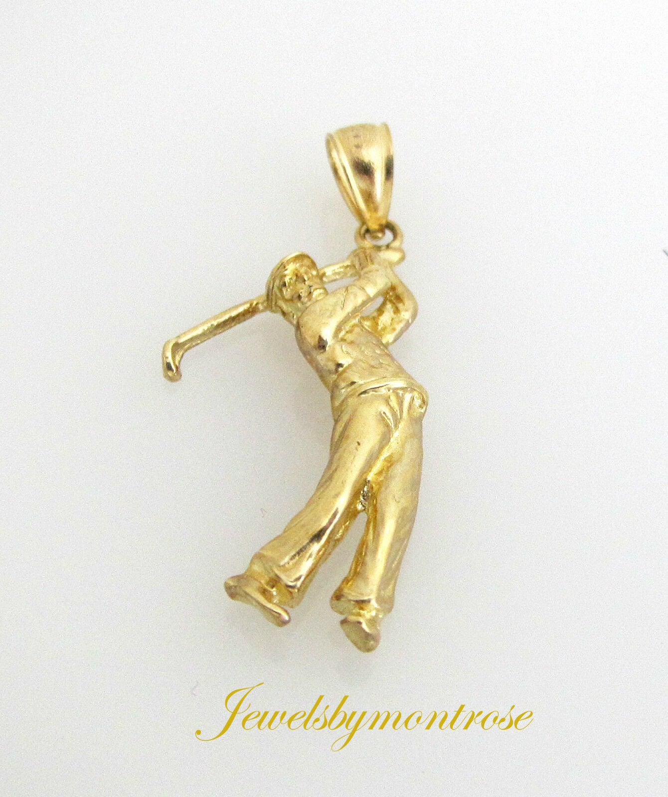 14K Beautiful Yellow Gold Golfer Charm/Pendant 4.0 Grams