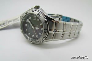 Bulova 96P12 Ladies Watch Black Mother Of Pearl Marine Star Diamonds