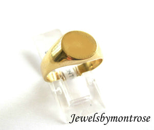 14K Yellow Gold Men&#39;s Signet Ring Size 9.75 Weight 4.1 Grams