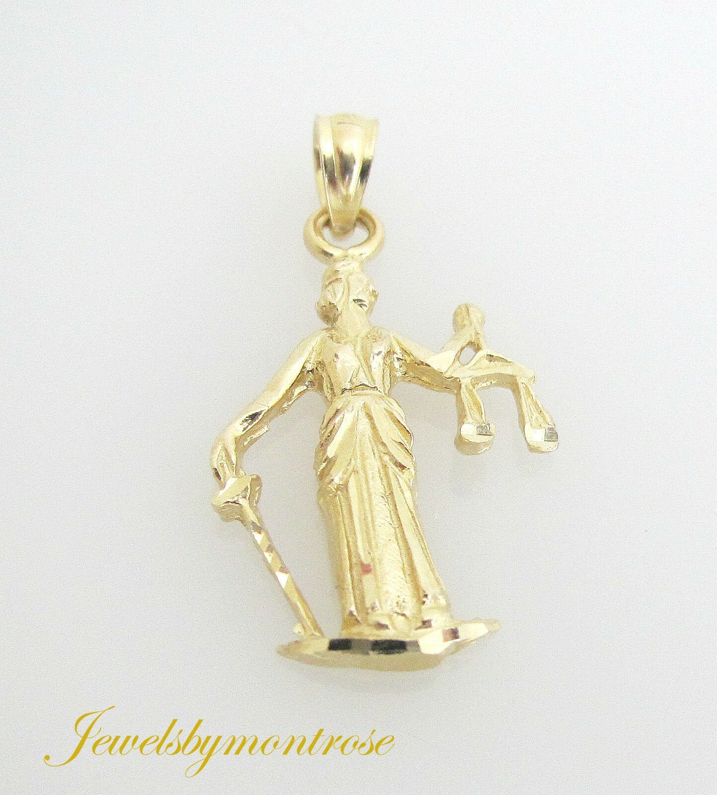 14K Pretty Yellow Gold Justice Symbol Scales Charm/Pendant 1.7 Grams