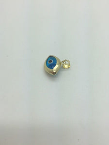 14K Pretty Yellow Gold Evil Eye Shape Pendant 1.1 Grams