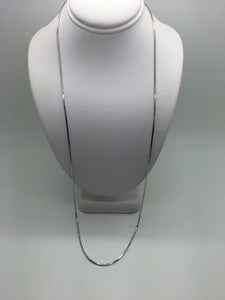 14K Solid White Gold Square Snake Chain 24 Inches 8.2 Grams 1.2 Mm