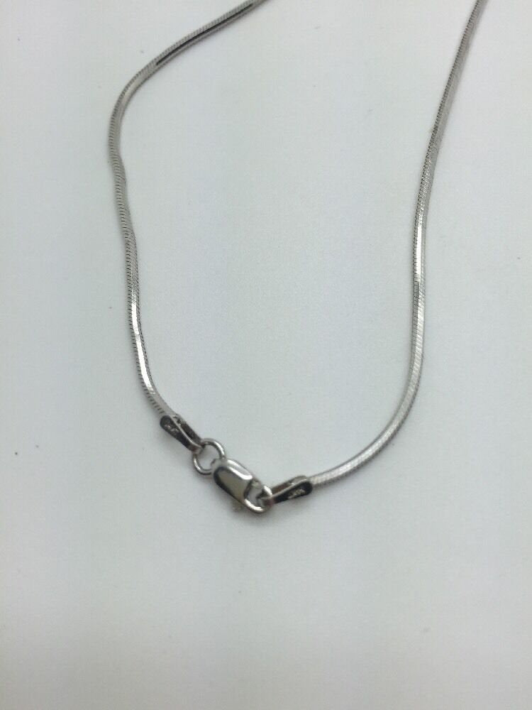 14K Solid White Gold Square Snake Chain 24 Inches 8.2 Grams 1.2 Mm