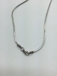 14K Solid White Gold Square Snake Chain 24 Inches 8.2 Grams 1.2 Mm