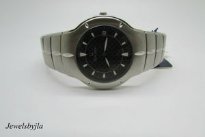 Bulova Unisex Black Dial Stainless Steel Watch 96Bx2 Brand New