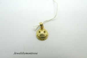 14K Yellow Gold Cute Happy Face Charm/Pendant 0.6 Grams