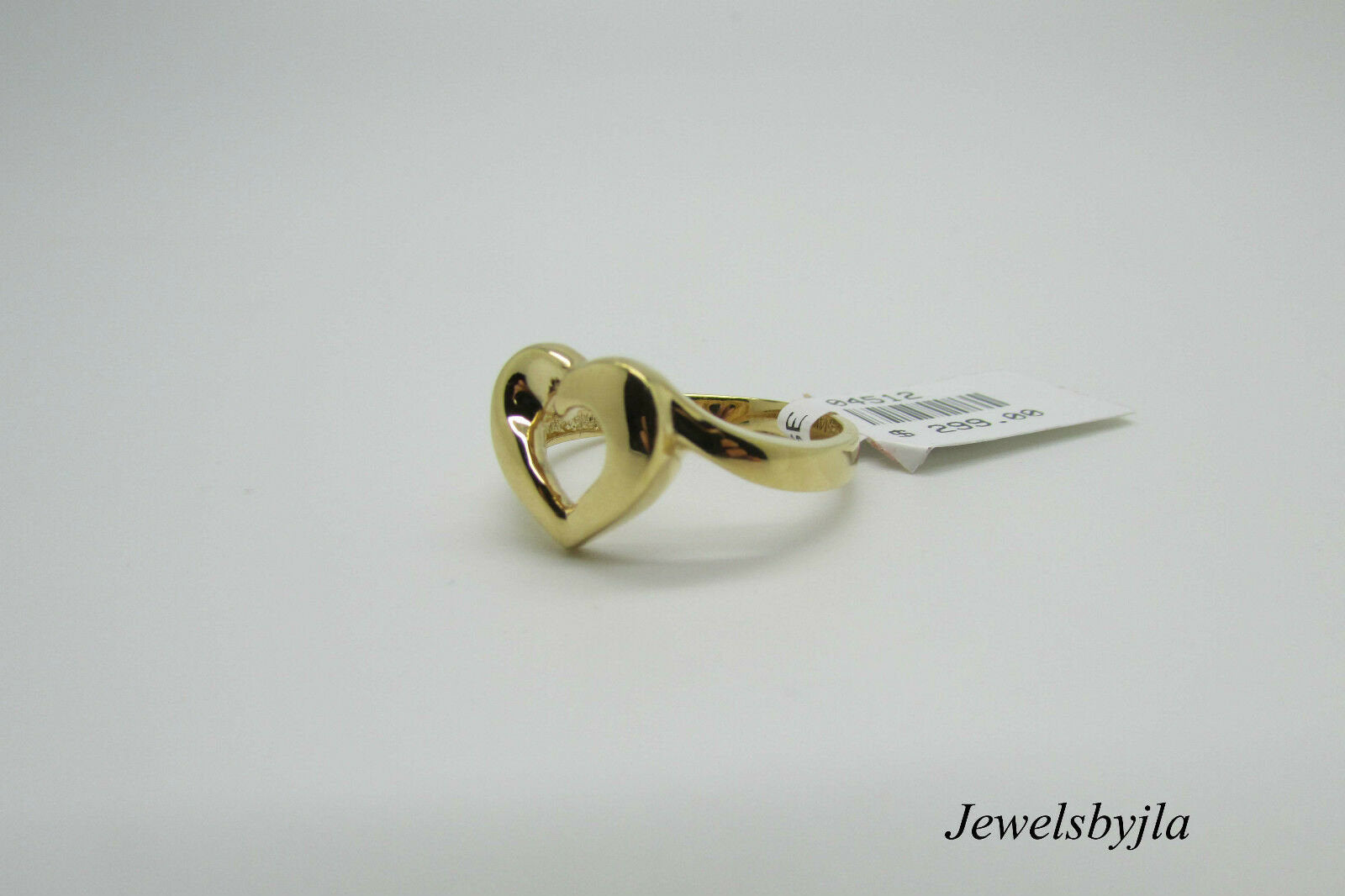 14K Yellow Gold Ladies Pretty Twisted Open Heart Ring 2.9 Grams Size 7