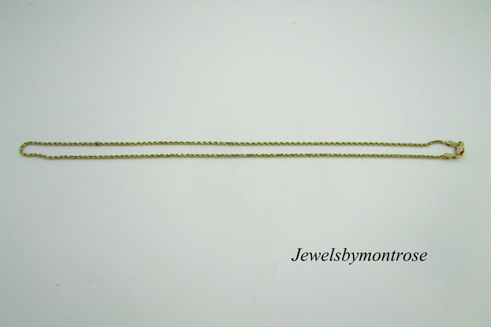 14K Yellow Gold 16 Inch Rope Chain 6 Grams 1.5 Mm Wide Made In Italy