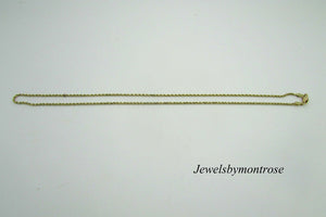 14K Yellow Gold 16 Inch Rope Chain 6 Grams 1.5 Mm Wide Made In Italy