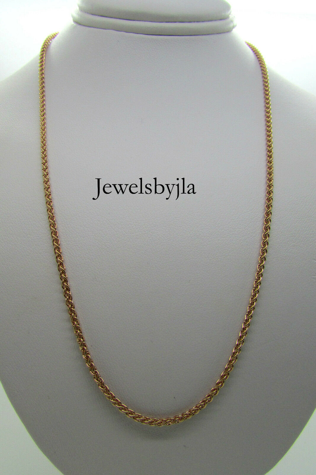 14K Rose Gold Wheat Chain 16 Inches 5.8 Grams Wide Made In Italy