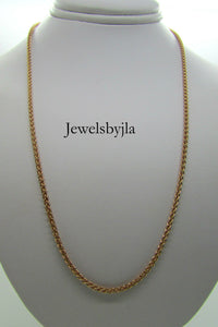 14K Rose Gold Wheat Chain 16 Inches 5.8 Grams Wide Made In Italy