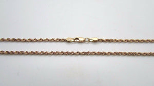 14K Rose Gold Diamond Cut 22 Inches Rope Chain 7.8 Grams 2 Mm