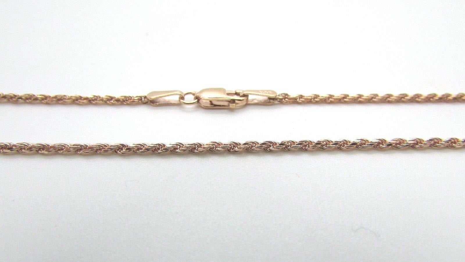 14K Pretty Rose Gold Diamond Cut Rope Chain 26 Inches 5.5 Grams 1.5 Mm