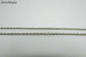 14K White Gold Pretty Handmade Link Chain 16 Inches 2.6 Grams 1Mm