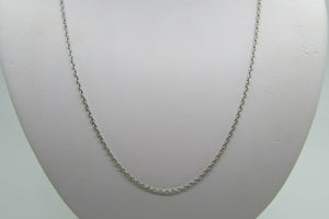 14K White Gold Pretty Handmade Link Chain 16 Inches 2.6 Grams 1Mm