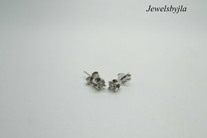 14K Pretty White Gold Round Diamond Stud Earrings .36 Cts H Color Vs Clarity