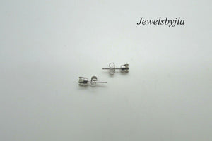 14K Pretty White Gold Round Diamond Stud Earrings .36 Cts H Color Vs Clarity