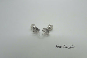14K Pretty White Gold Round Diamond Stud Earrings .36 Cts H Color Vs Clarity