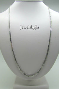 14K Pretty White Gold Foxtail Chain 18 Inches 4.5 Grams Made In Italy